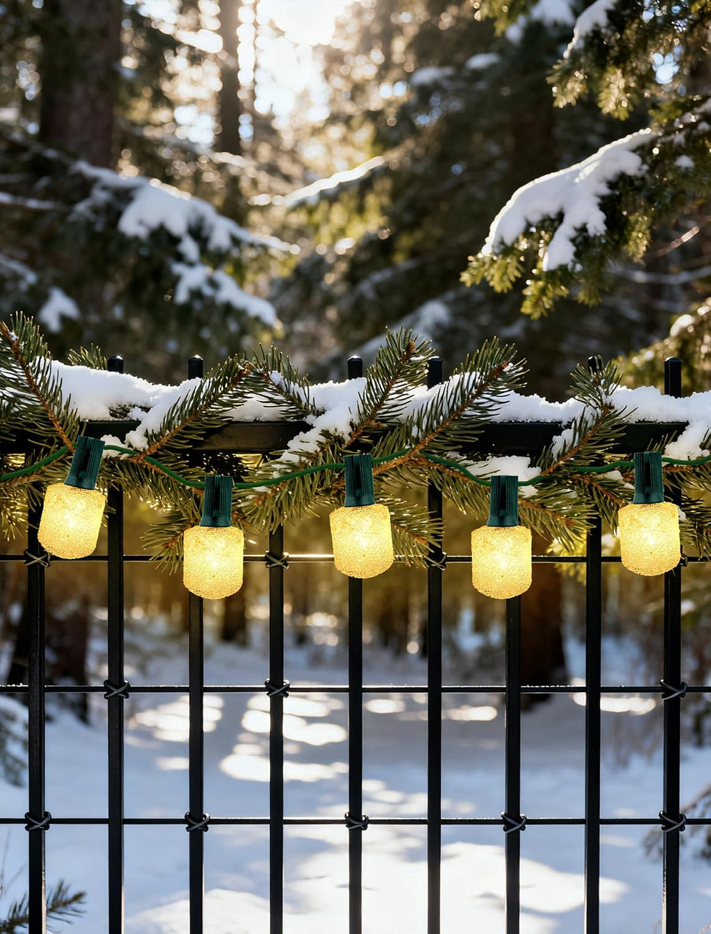 Outdoor String Lights, 25FT T40 Retro LED Christmas Lights, Waterproof Warm White Patio Lights for Porch, Bistro, Party, Holiday Decorations, Connectable, Shatterproof, Green Wire