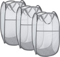 Larpur Pack of 3 Pop up Laundry Hampers, Collapsible Laundry Baskets, Gray