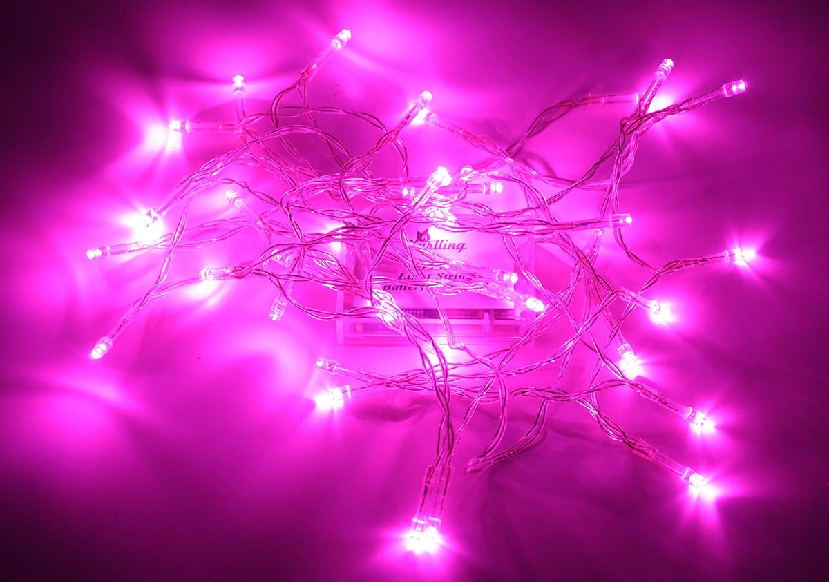 Karlling Battery Operated Valentine's Day Lights, 13ft Pink Fairy Lights