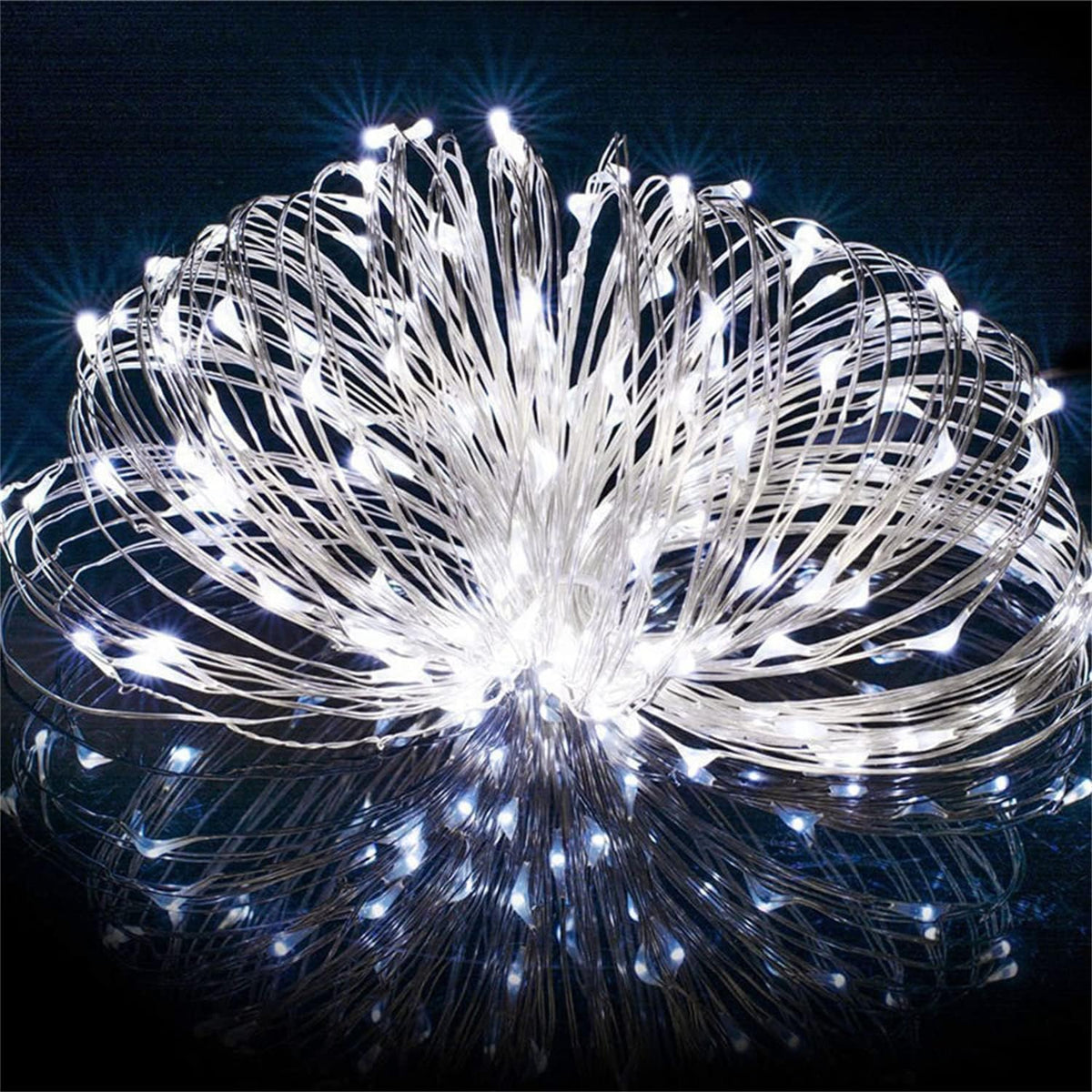 Fairy Lights Plug in 2 Pack, 33ft 100 LED Firefly Twinkle String Lights, USB Mini Small Cute Christmas Tree Twinkling Lights for Indoor Bedroom Party Wedding Valentines (Cold White)