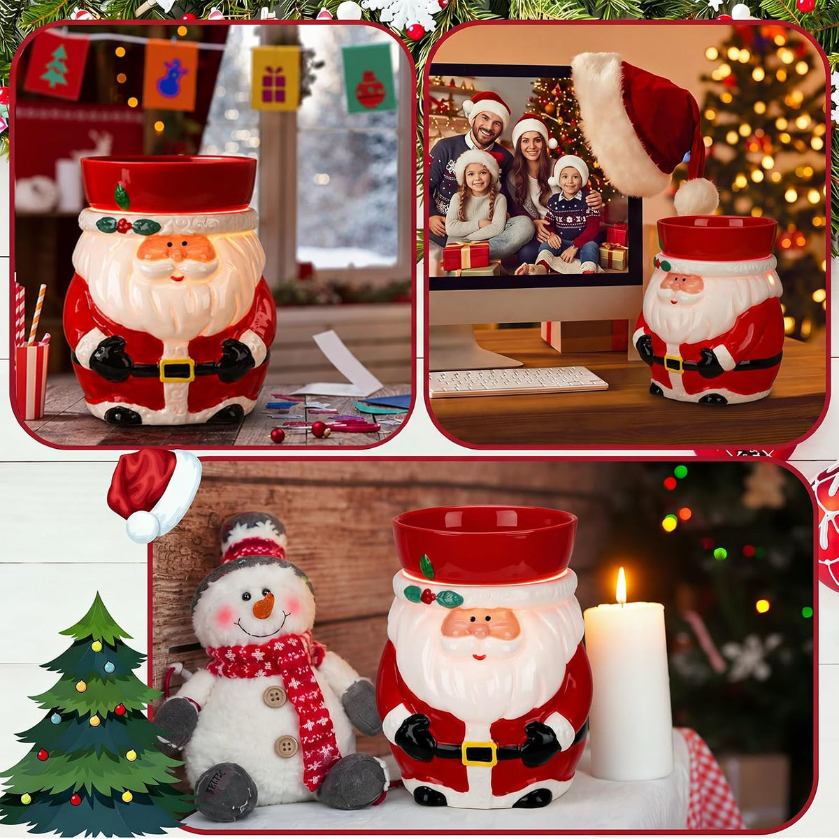 Glooglitter Christmas Wax Warmer Santa Electric Scented Wax Melt Warmer