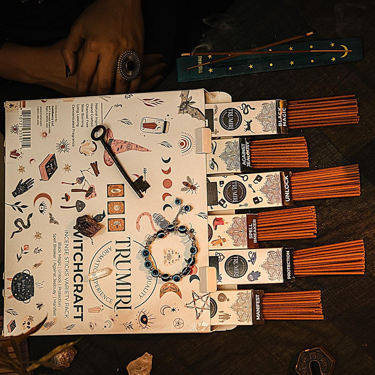Witchcraft Incense Sticks - Total 120 Insence-Sticks (20 Insense x 6 Inscents) - for Wiccan Witches Brew Wicca Witch Voodoo Spell Pagan Black Magic Protection Against Jealousy + Burner Holder