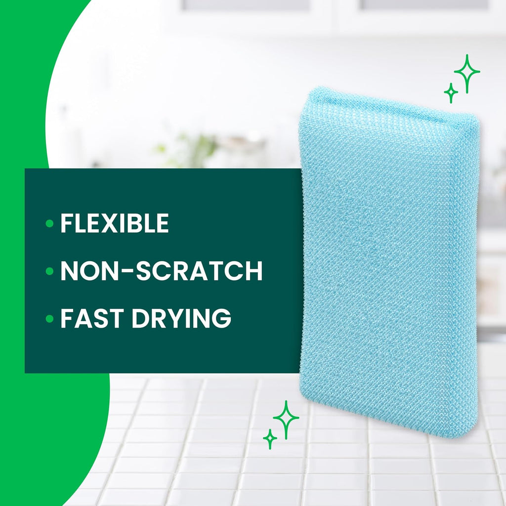 Scotch-Brite Dobie Non-Scratch All-Purpose Scrub Pads, 6 Total Pads (2 Packs of 3), Reusable Scouring Sponges for Kitchen & Bathroom, Safe on Non-Stick Cookware, Assorted Colors