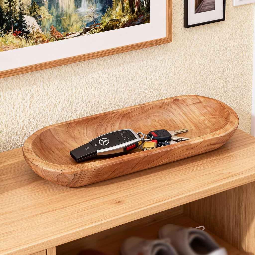 14.17" Wood Cedar Decorative Bowl, Fruit tray, Medium Size