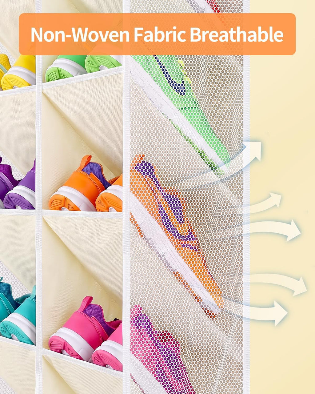 Yecaye 10 Tier Widen Over the Door Shoe Organizer for 20-30 Pairs