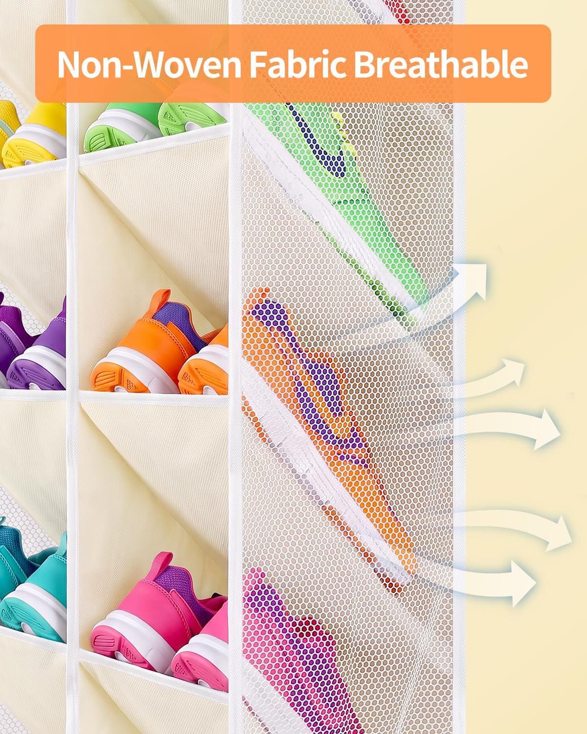 Yecaye 10 Tier Widen Over the Door Shoe Organizer for 20-30 Pairs