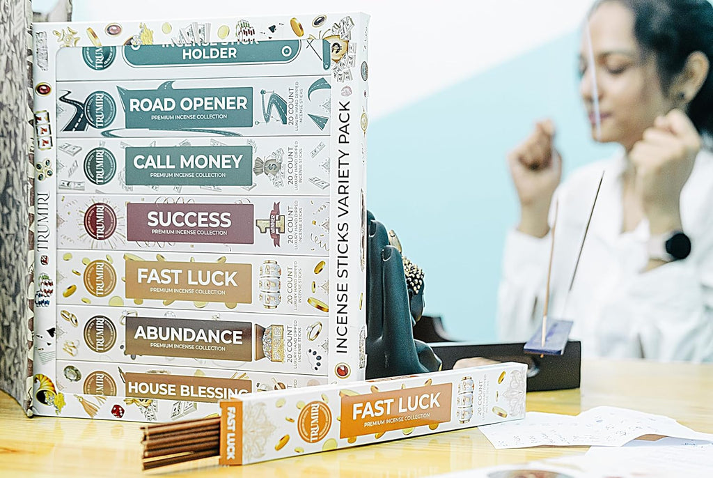 Money Incense Sticks - Total 120 Insence-Sticks (20 Inscents x 6 Insense) Inciensos Aromaticos para La Casa Incents to Attract Money Luck Success Abundance Blessing Road Opener + Incense Holder