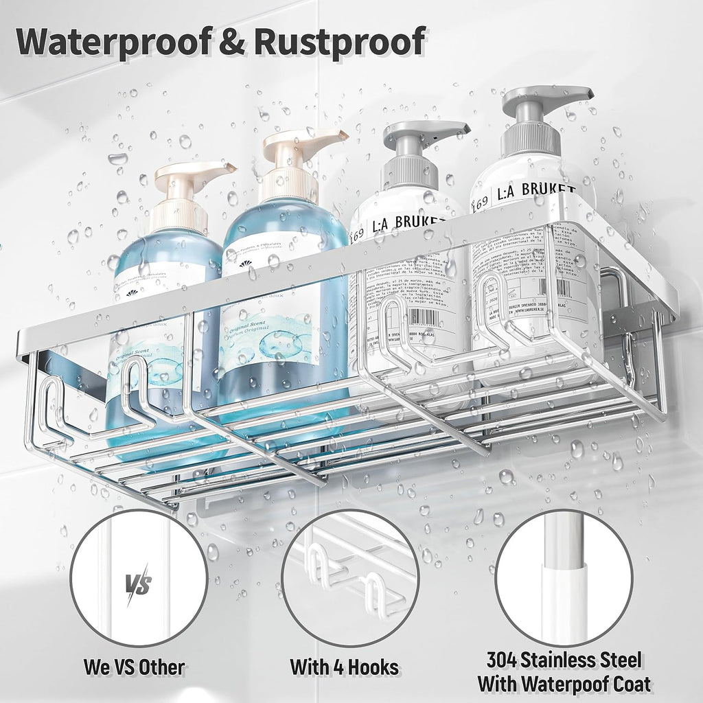 Liuoud 10 Pack Shower Caddy Chrome Silver Bathroom Storage Decor