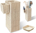 Wicker Umbrella Stand for Entryway, Decorative Rattan Holder