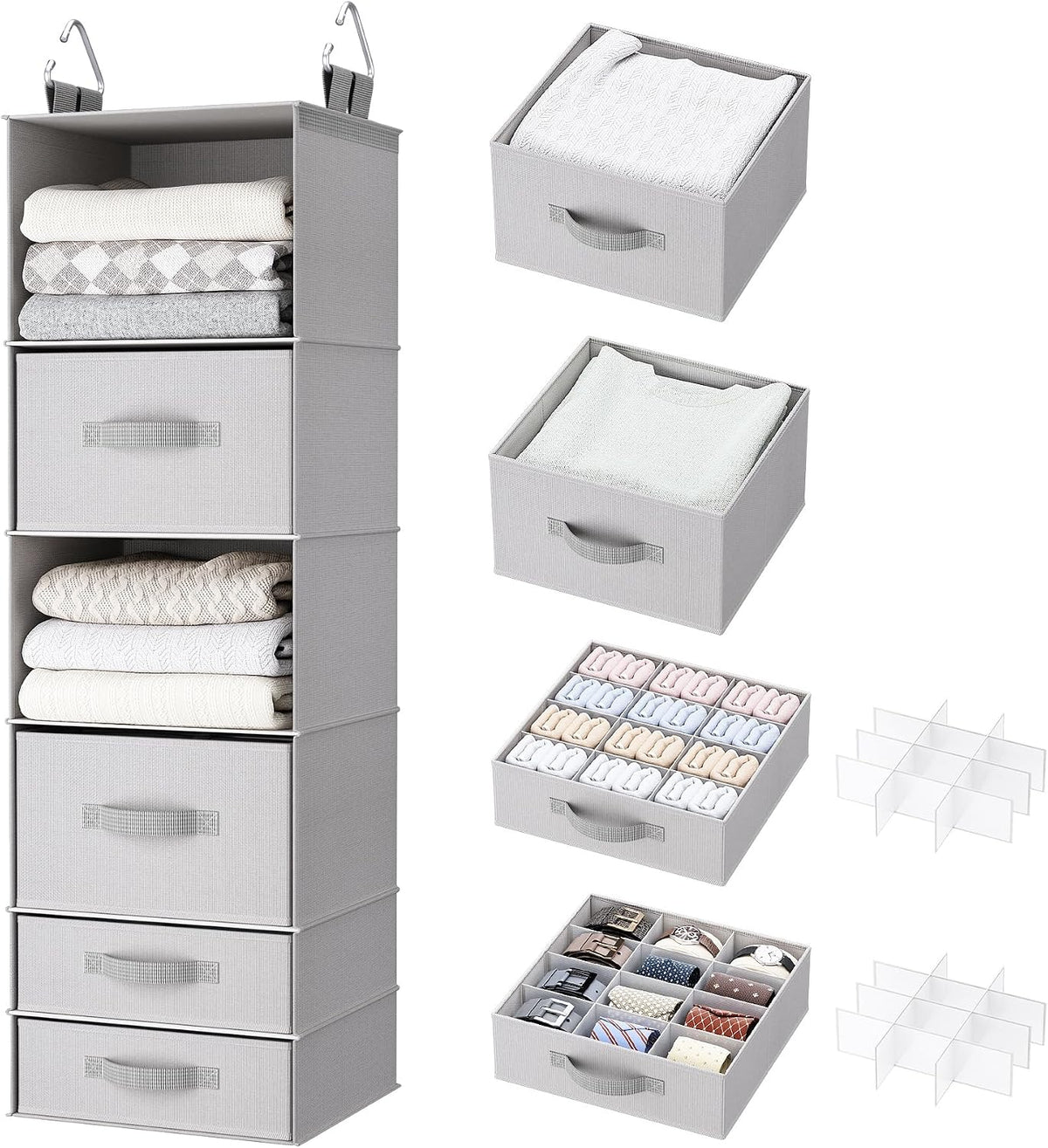 Hanging Closet Organizer, Storage Shelf for Wardrobes, Washable 600D Oxford Cloth Hanging Rack