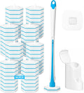 TidyBliss Disposable Toilet Brush and Holder Set with 64 Cleaner Refills