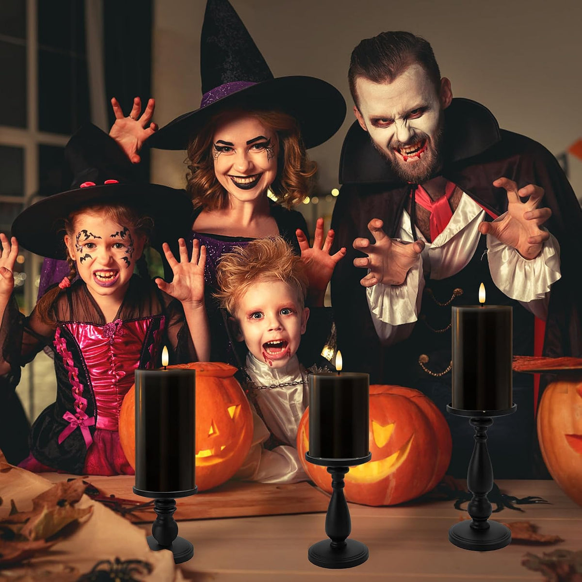 Halloween Flameless Candles with Remote, Battery Operated Candles
