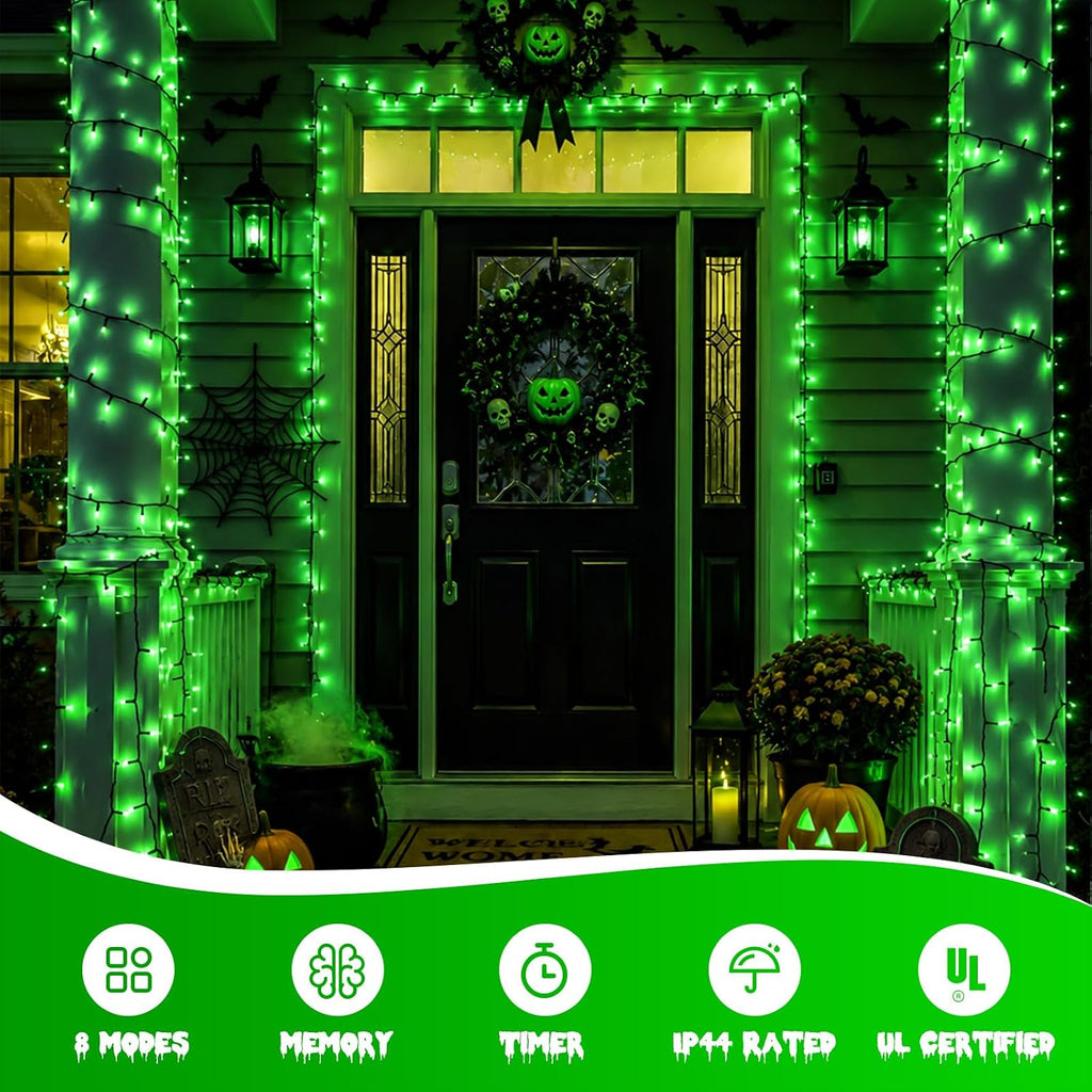 YEGUO 328ft 1000 LED Green Halloween String Lights