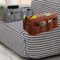 MEHIDFY Armchair Caddy, Waterproof Sofa Armrest Organizer, Non Slip Recliner Organizer, Remote Holder for Recline, Recliner Caddy with 14 Pockets Storage for TV Remote, Phone, Magazine(brownish+grey)