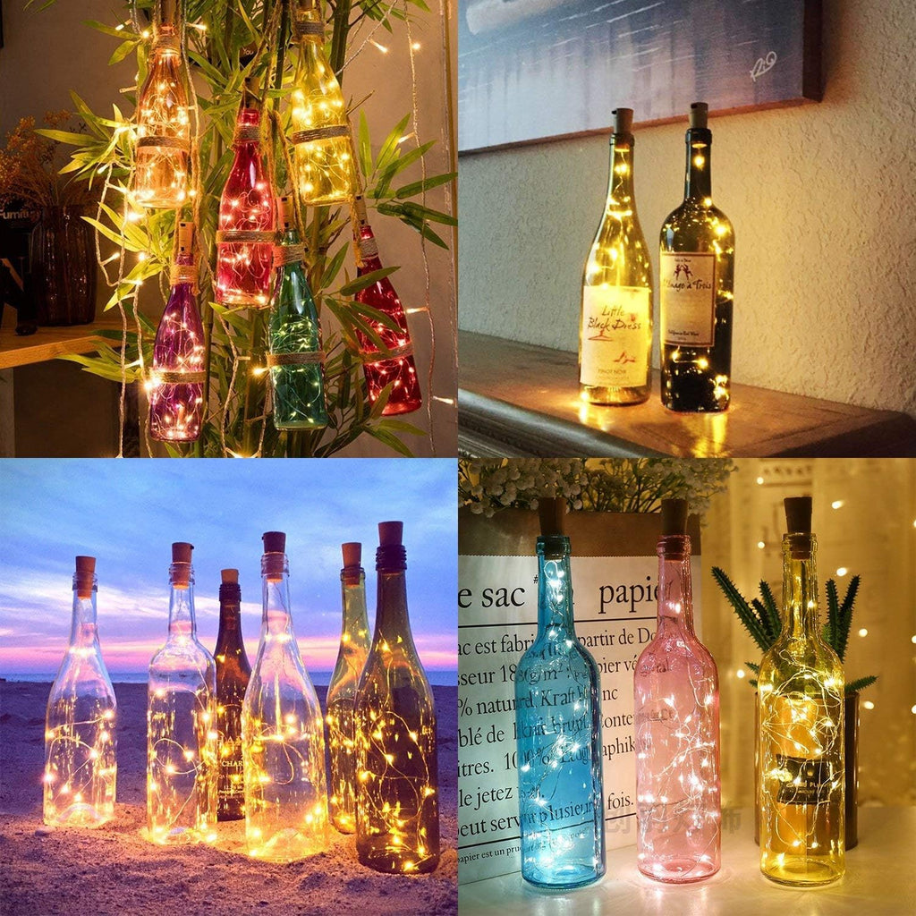 Aluan Wine Bottle Lights with Cork 10Pack 20LED Mini Fairy Christmas Lights