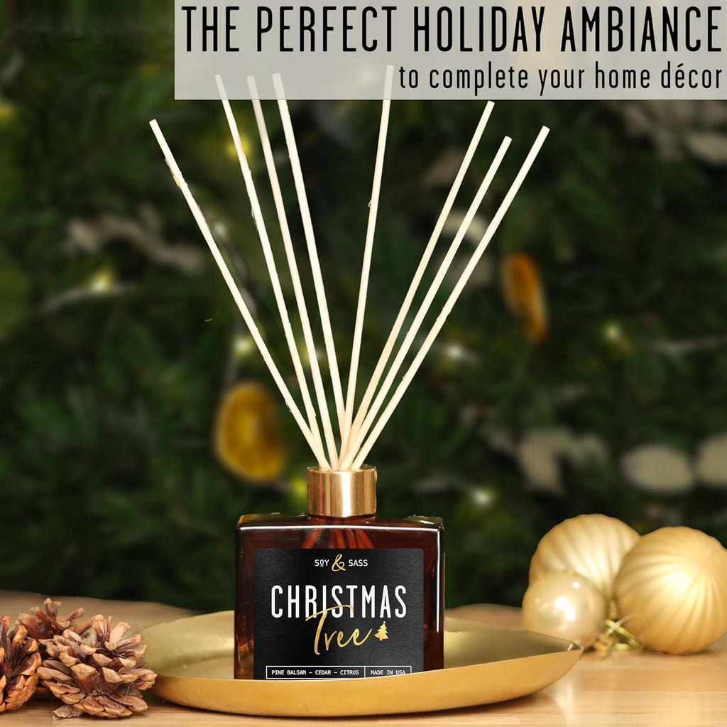 Christmas Tree Diffuser, Christmas Diffuser Decor - w/Pine Balsam, Cedar & Citrus I Infused w/Essential Oils I 3.75 OZ Oil I Long-Lasting Scent Lasts 4-6 Month's I Made in The USA