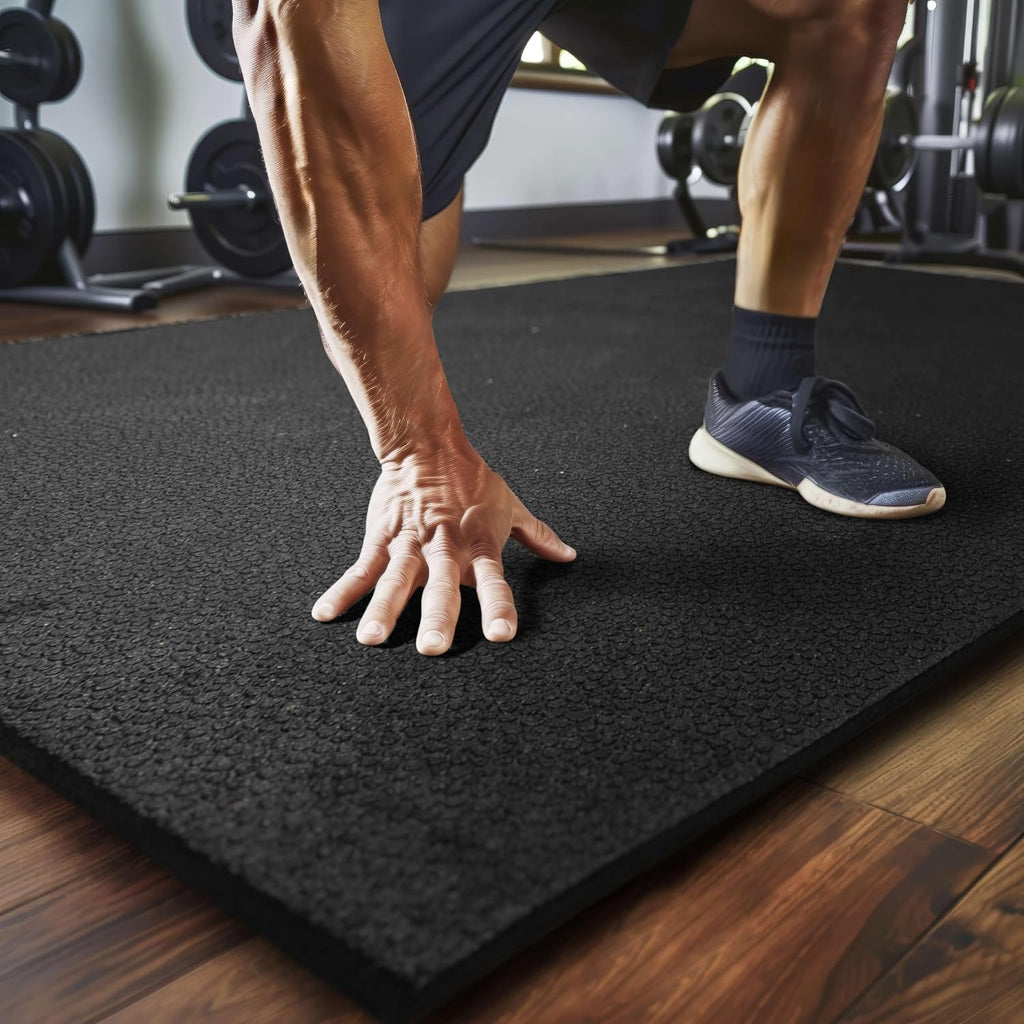 Mohawk Home Heavy Duty Rubber Stall Mat - Gym Floor- Under Dog Crate - All Purpose Utility 2'x2' - 1/2" Thick - Solid Texture