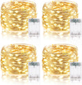 Adamonda 4 Pack Twinkle Fairy Lights Battery Operated,80FT Total (20FT per Strand), 240 Mini LEDs, IP65 Waterproof String Lights for Bedroom Christmas Party Indoor & Outdoor Decoration(Warm White)