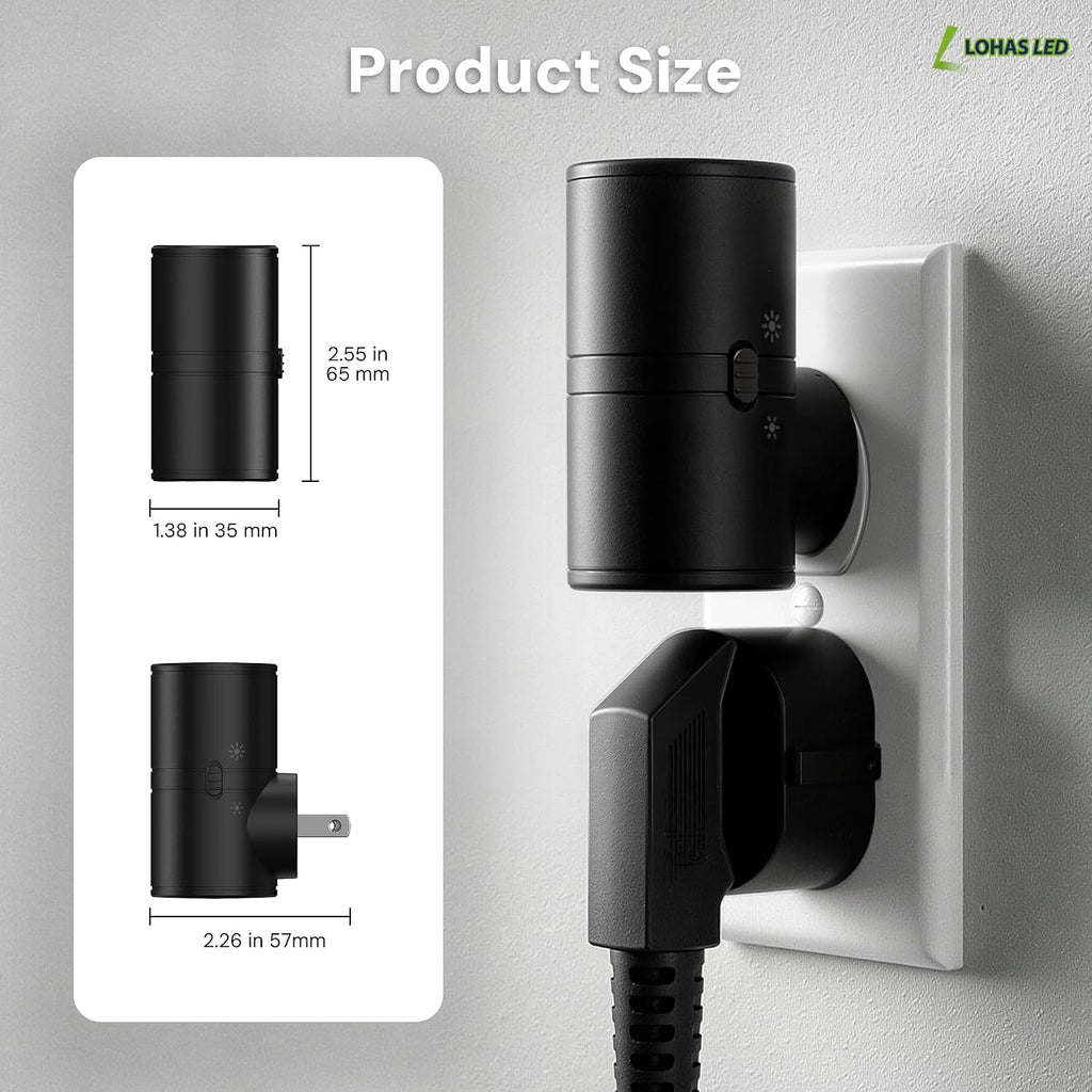 L LOHAS LED Bright Night Lights Plug into Wall,Daylight White,Rotating,Mini