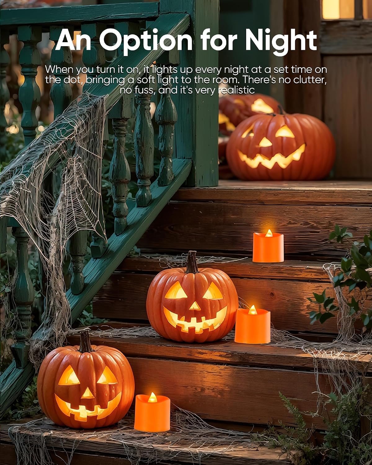 Homemory Orange Flameless LED Votive Tealight Candles & Timer Remote,24Pack
