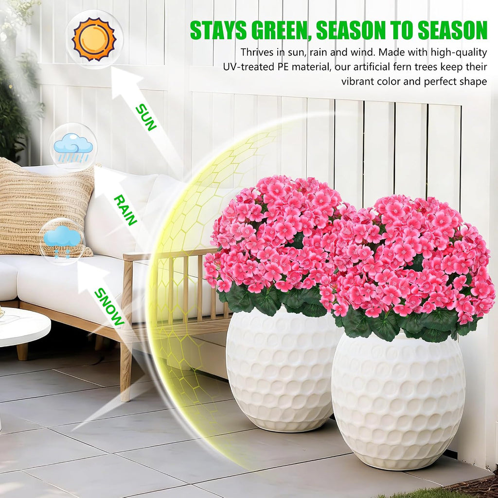 Yangrass 2Pack Artificial Topiary Pink Flower Bushes for Outdoor, 24" (2FT)