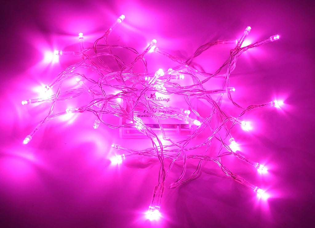 Karlling Battery Operated Valentine's Day Lights, 13ft Pink Fairy Lights