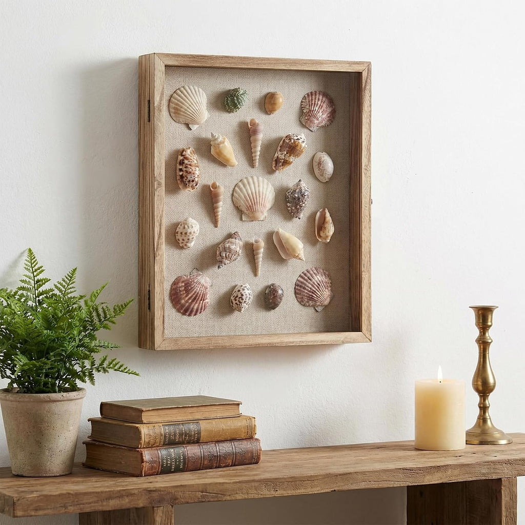 13×16 Shadow Box Frame, Linen Back, Glass Door, Hinge Display Case