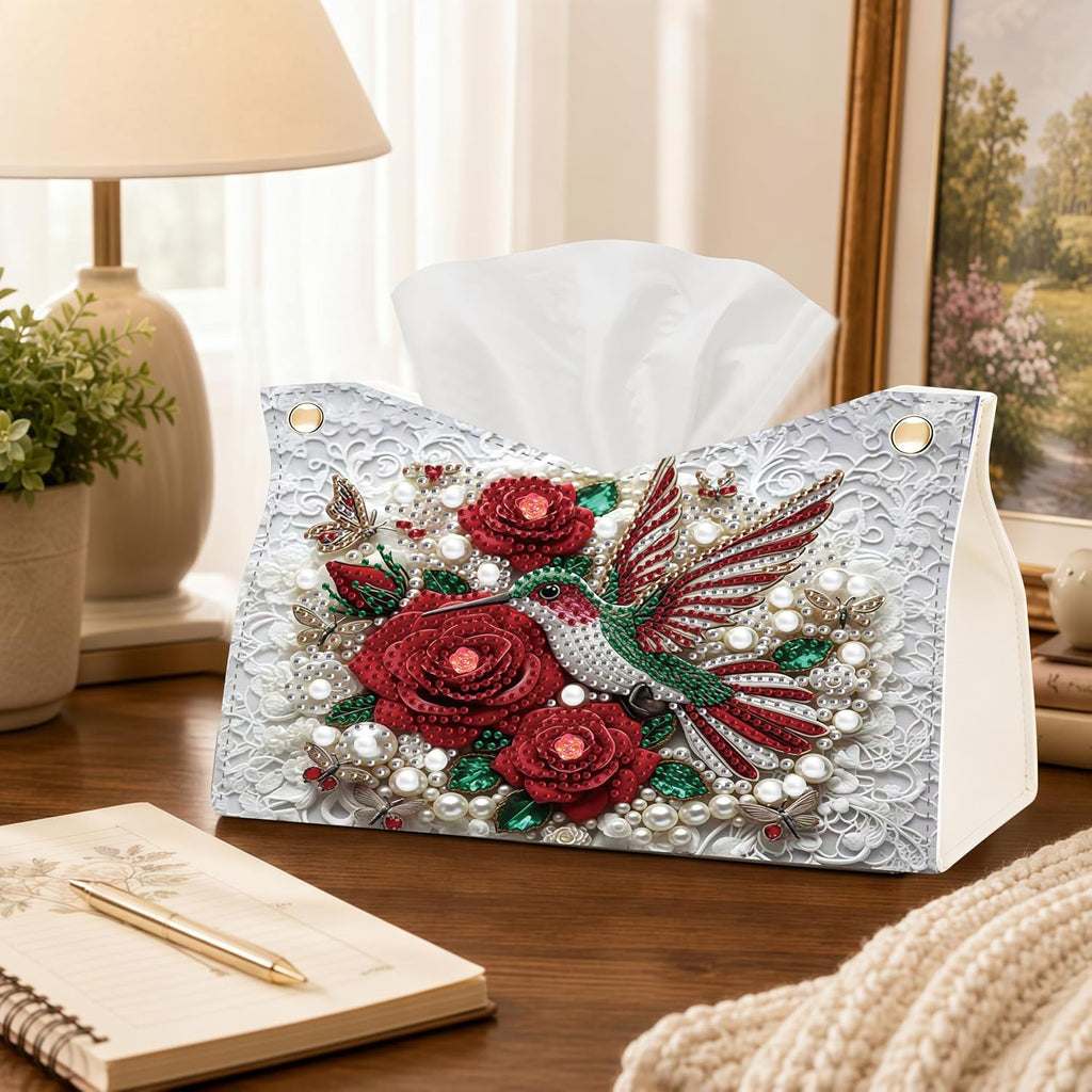 NCMCDZS Diamond Art Tissue Box Cover,9.44x9.05x6.29in,1 Pack
