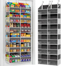 Over the Door Organizer 6 Tiers, Extra Large Behind Door Storage of 12 Compartments, 80 lbs Weight Capacity Hanging Storage Organizer with Clear Window Kids Toys, Shoes, Diapers, Room storage