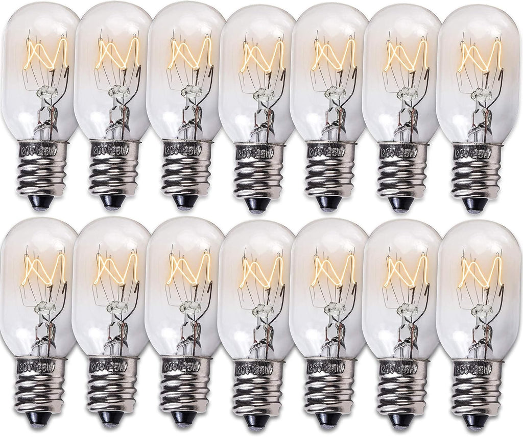 BlueStars E12 T20 25W Incandescent Bulbs Salt Lamp 120V 2700K Warm White