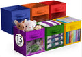Sorbus 6-Pack Fabric Storage Cubes (13 Inch, Deep Rainbow with Window)