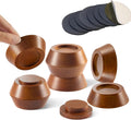 Bed Risers, Furniture Risers (Set of 8-Height 1") Can be Adjusted to 2'' 3''or 4'', Lifts Furniture Risers, Solid Natural Wood Risers, Non-Slip Recessed Hole (Light Brown Color)