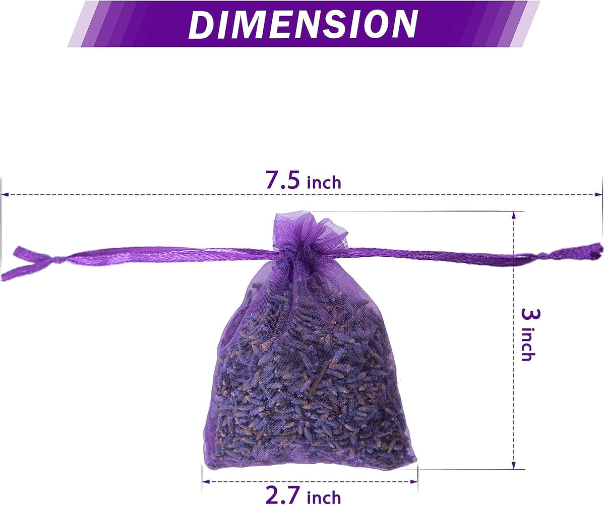Lavande Sur Terre French Lavender Sachets for Drawers and Closets Fresh Scents, Set of 24, Home Fragrance Sachet for Wardrobes Closets, Purple, LV-C-24-1