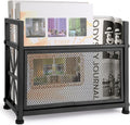 Black Magazine Holder, Metal Magazine Rack Floor, Mesh Magazine File Holder, Magazine Storage Basket, Magazine Holders for Classroom，Magazine Stand for Desk, Folder Organizer Bin for Books