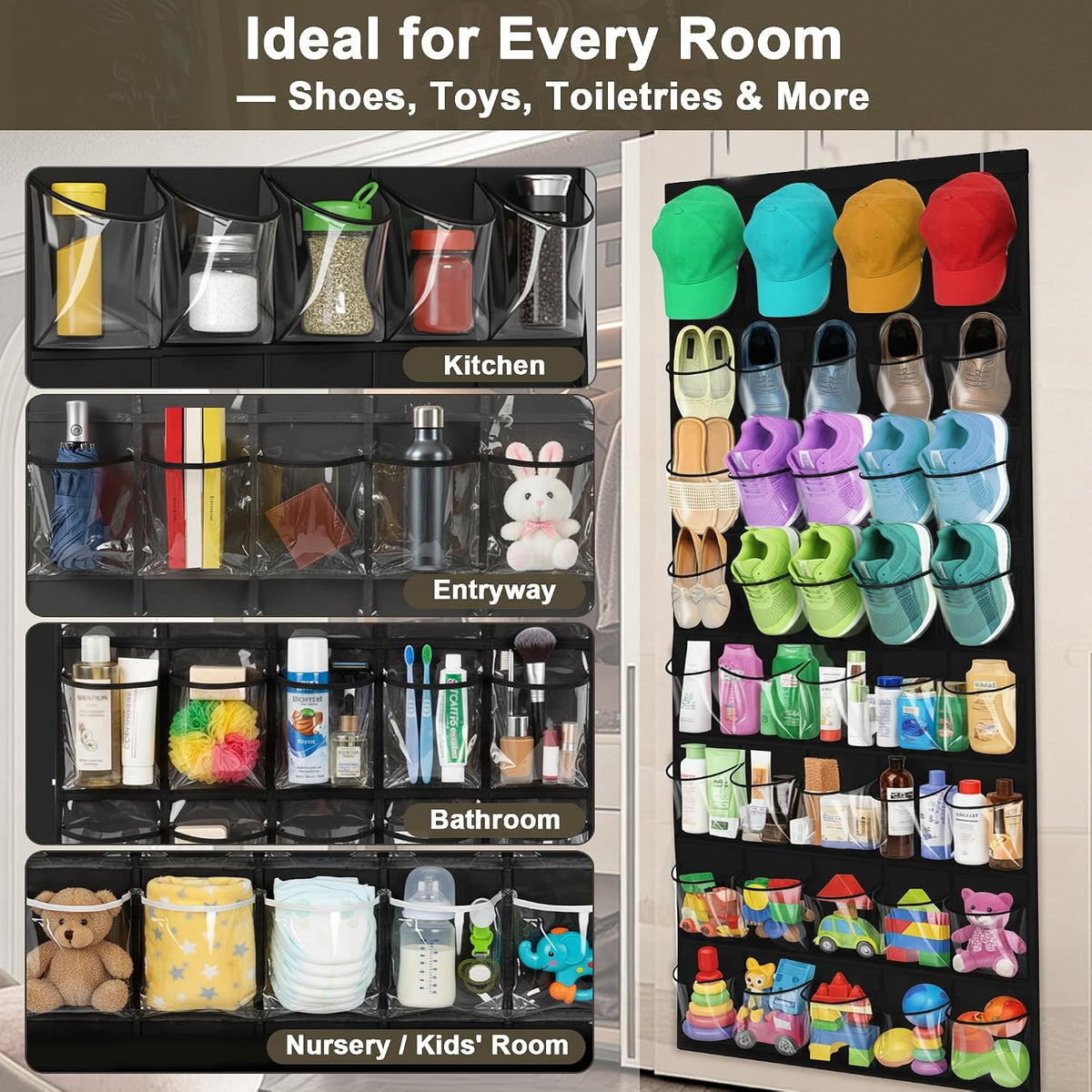 Over the Door Shoe Organizer - Space Saving Shoe Rack for Closet