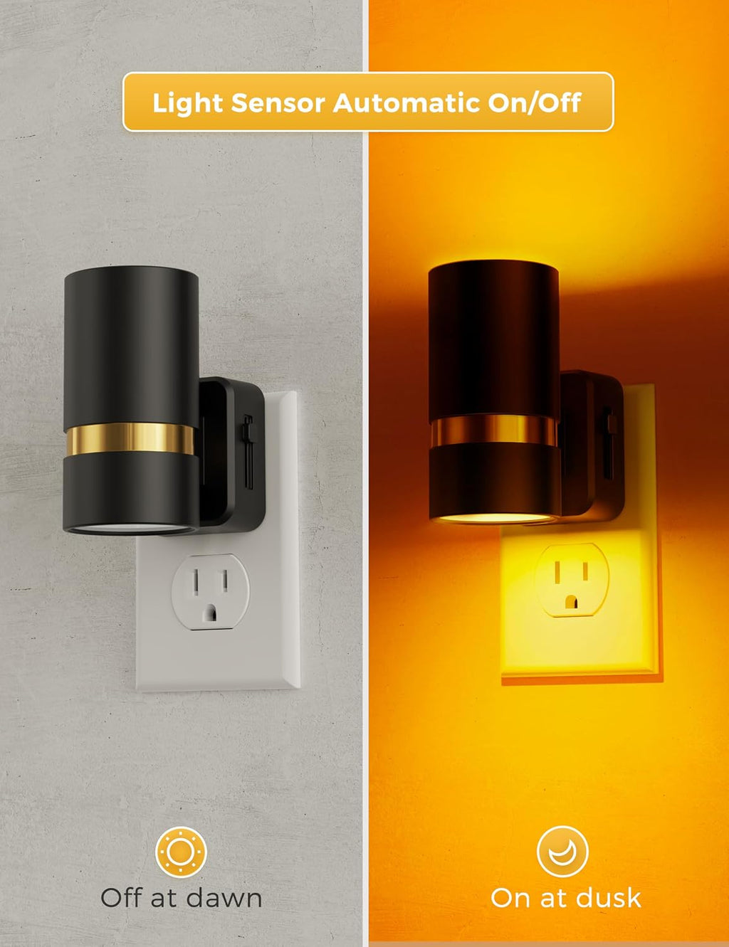 L LOHAS LED Night Lights Plug into Wall, Dusk to Dawn Night Light