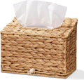 Water Hyacinth Hand Towels Box Cover for Kleenex Disposable Paper Hand Towels, Handwoven Towel Holder, Wicker Tissue Box Cover for Bathroom, Bedroom, Office, Tabletop, Kitchen