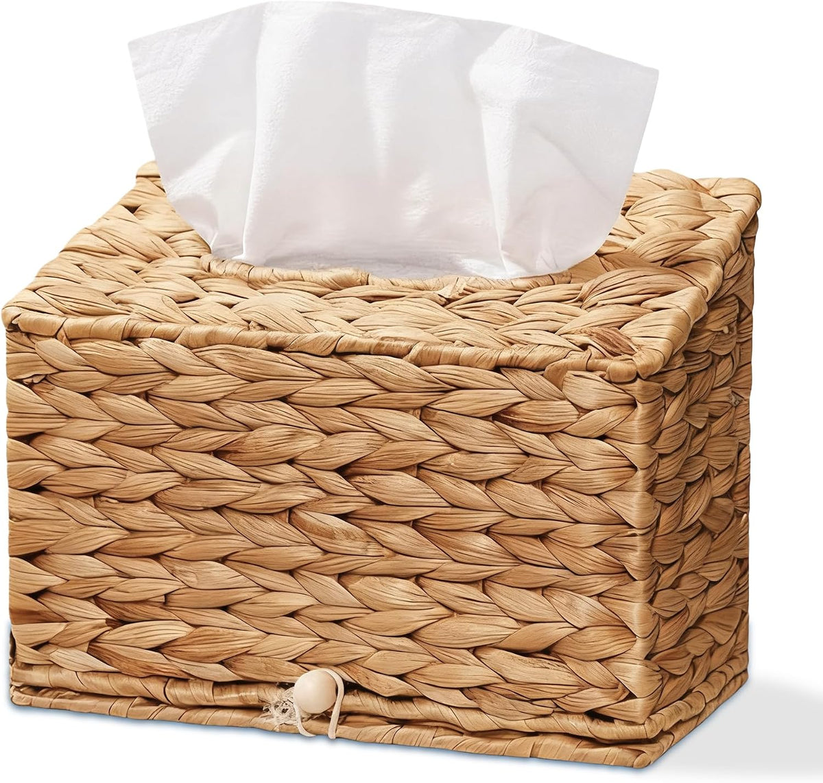 Water Hyacinth Hand Towels Box Cover for Kleenex Disposable Paper Hand Towels, Handwoven Towel Holder, Wicker Tissue Box Cover for Bathroom, Bedroom, Office, Tabletop, Kitchen
