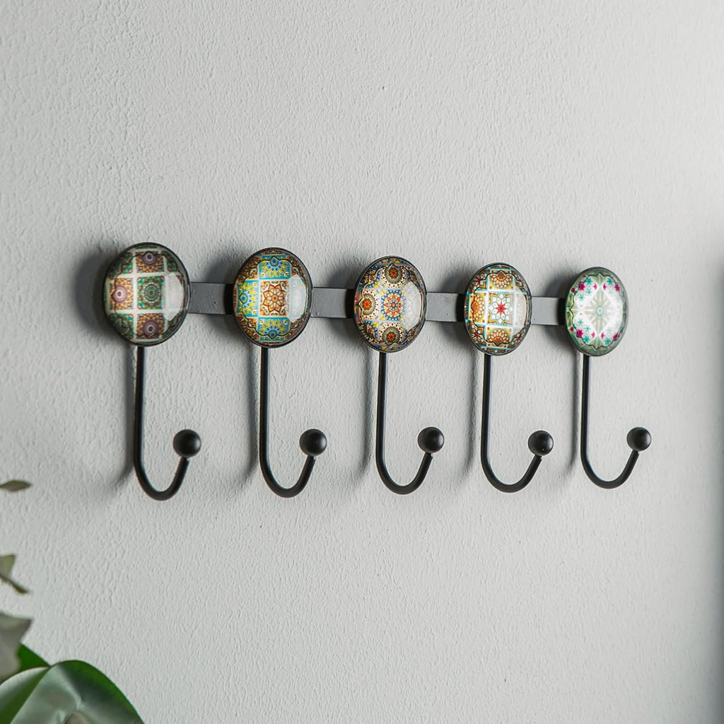 Coat Hooks with 5 Hooks, Decorative Wall Hooks for Hanging