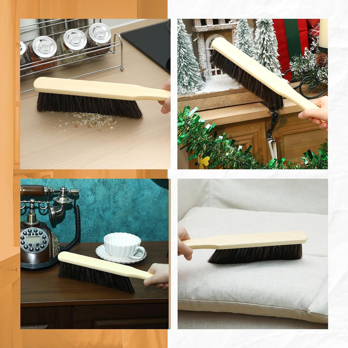 Tioncy 16 Pieces Wooden Dust Brush Bulk Hand Broom Bench Brush