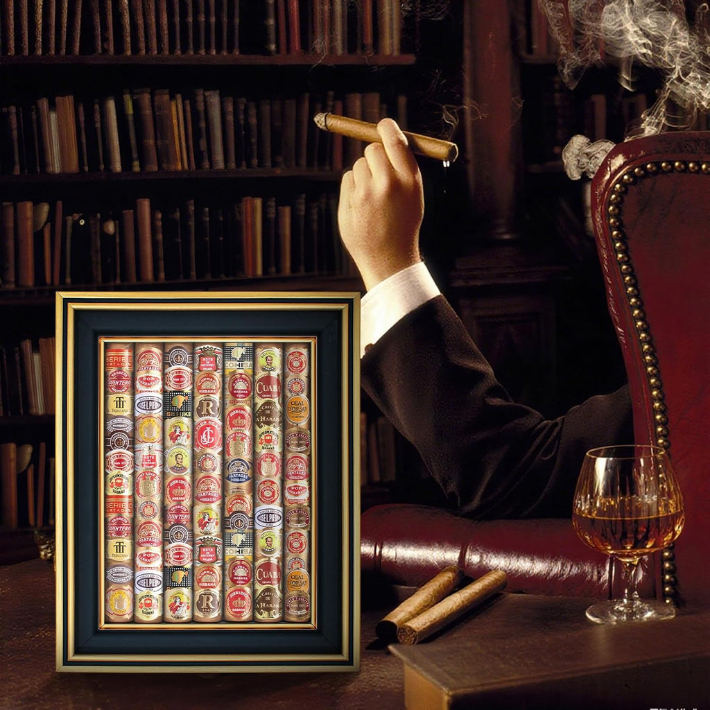Cigar Band Display Box, Shadow Box Frame for Cigar Label Collection