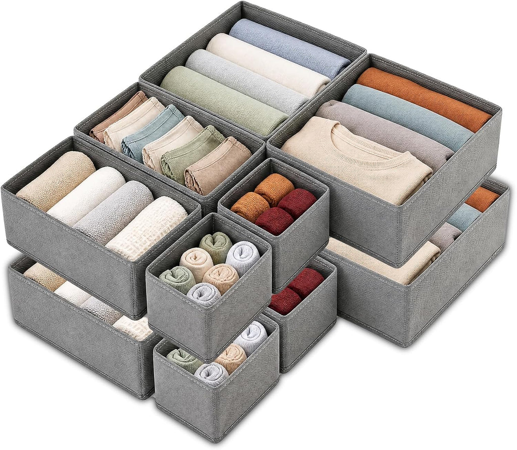 Drawer Organizer Clothes, 12 Pack Dresser Organizer for Nursery, Underwear, Sock - Foldable Closet Organization and Storage Dividers Bins for Baby Clothes