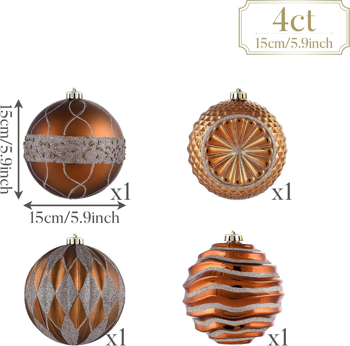 Valery Madelyn 5.9 Inch Extra Large Christmas Ornaments Tree Decorations