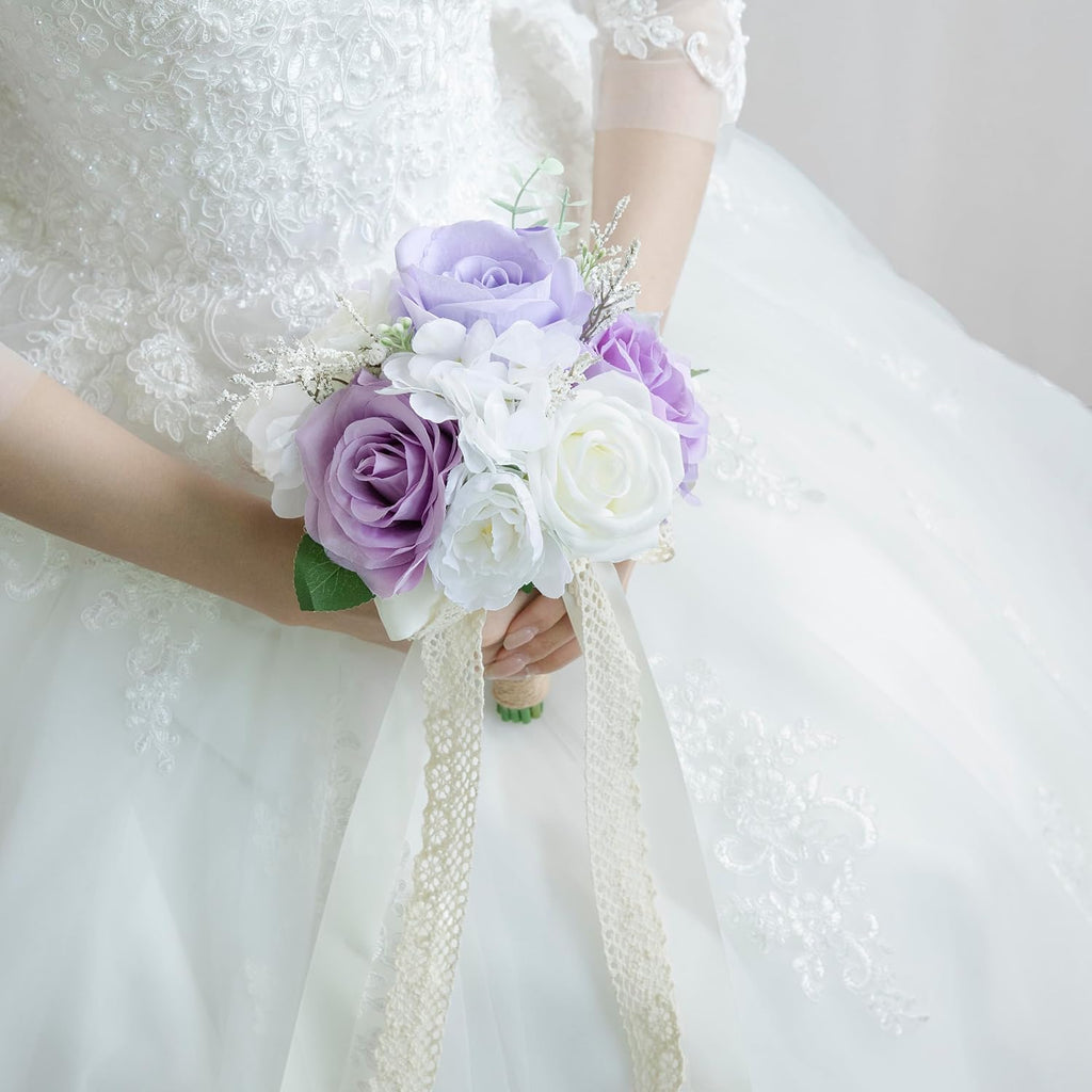 Lilac Wedding Bouquets for Bride, Bridesmaid Flower Bouquet