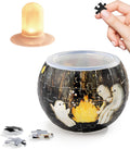 PieceRelax LED 3D Puzzle Candle Light 80 Plastic Pieces – Katherine Blower – Spooky Night Walk - Rechargeable Plastic Pumpkins for Indoor & Outdoor Spooky Decorations [KL1079]