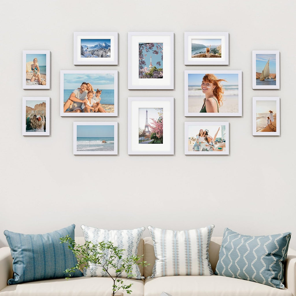 Vittanly 12 Pack Picture Frames Collage Wall Decor, White