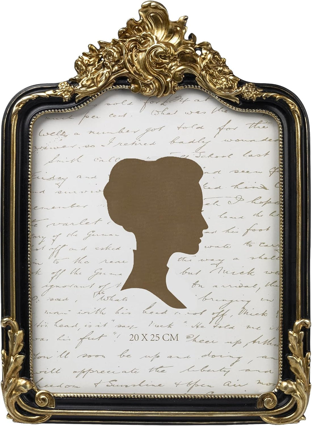 AELS 8x10 Inch Vintage Picture Frame, Elegant Antique Photo Frames with Glass Front, Photo Display, Tabletop Wall Hanging, Gift Ideas, Black and Golden