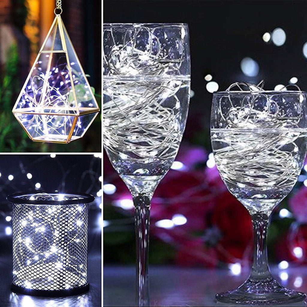 LED Fairy String Lights, Battery Operated Starry Firefly Light 6.6ft 20 LED Waterproof Silver Copper Wire Mini Light for Mason Jar Wedding Christmas Party Decor (12 Pack, Cool White)