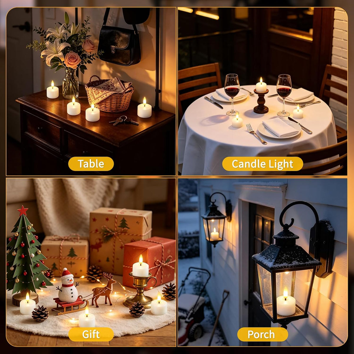 Rechargeable Flameless Candles with Remote Timer & Charging Base (6 Pack)