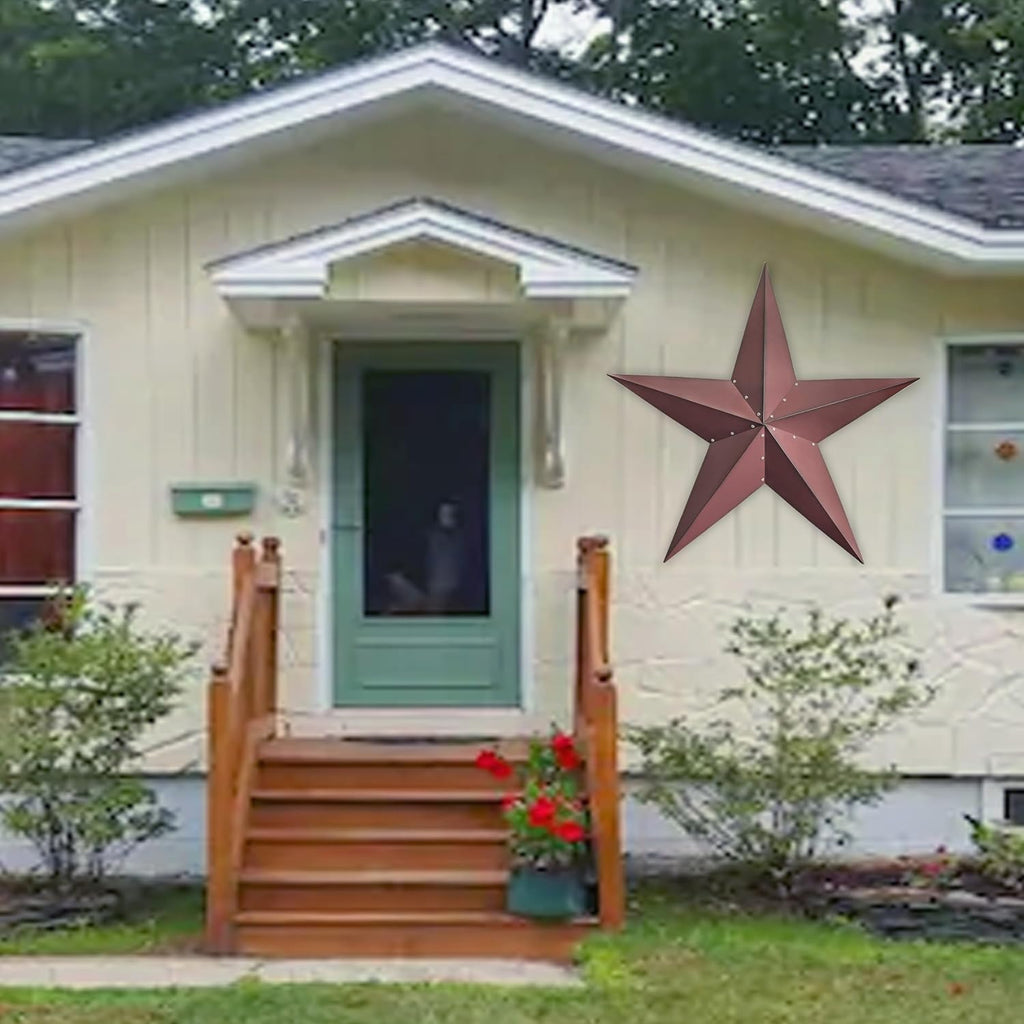 COOZZYHOUR 48Inch Large Metal Barn Star Outdoor Wall art Decor-Americana Exterior House Decor-Metal Star for Outside Texas Stars Art Rustic Vintage Western Country Home Farmhouse Decoration